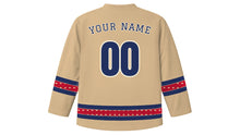 Load image into Gallery viewer, Setsubun Original Hockey Jersey in Soybean Tan, back view with your name and number