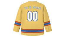 Load image into Gallery viewer, Seville Original Hockey Jersey in Albero Yellow, back view with your name and number