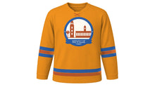 Load image into Gallery viewer, Seville Original Hockey Jersey in Orange Blossom, front view – custom name and number