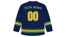 Load image into Gallery viewer, Shab-e-Barat Original Hockey Jersey in Midnight Navy, back view with your name and number