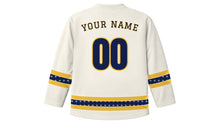 Load image into Gallery viewer, Shab-e-Barat Original Hockey Jersey in Pearl White, back view with your name and number