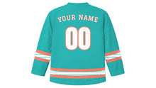 Load image into Gallery viewer, Sham El Nessim Original Hockey Jersey in Turquoise, back view with your name and number