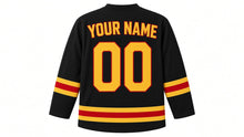 Load image into Gallery viewer, Shanghai Original Hockey Jersey in Black, back view with your name and number