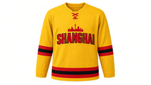 Load image into Gallery viewer, Shanghai Original Hockey Jersey in Gold, front view – custom name and number
