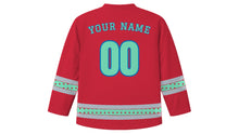 Load image into Gallery viewer, Shenzhen Original Hockey Jersey in Lychee Red, back view with your name and number