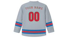 Load image into Gallery viewer, Shenzhen Original Hockey Jersey in Silver Grey, back view with your name and number