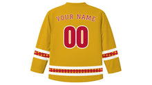 Load image into Gallery viewer, Shogatsu Original Hockey Jersey in Gold, back view with your name and number