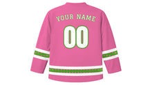Load image into Gallery viewer, Showa Day Original Hockey Jersey in Azalea Pink, back view with your name and number