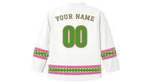 Load image into Gallery viewer, Showa Day Original Hockey Jersey in White, back view with your name and number