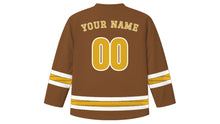 Load image into Gallery viewer, Sigd Original Hockey Jersey in Teff Brown, back view with your name and number