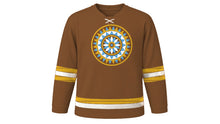Load image into Gallery viewer, Sigd Original Hockey Jersey in Teff Brown, front view – custom name and number