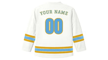 Load image into Gallery viewer, Sigd Original Hockey Jersey in White, back view with your name and number