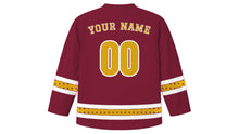 Load image into Gallery viewer, Simchat Torah Original Hockey Jersey in Burgundy, back view with your name and number