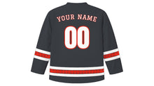 Load image into Gallery viewer, Singapore National Day Original Hockey Jersey in Charcoal, back view with your name and number