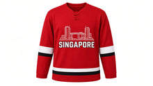 Load image into Gallery viewer, Singapore Original Hockey Jersey in Red, front view – custom name and number