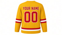 Load image into Gallery viewer, Singles' Day Original Hockey Jersey in Gold, back view with your name and number