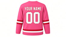 Load image into Gallery viewer, Singles' Day Original Hockey Jersey in Pink, back view with your name and number