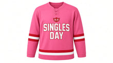 Load image into Gallery viewer, Singles' Day Original Hockey Jersey in Pink, front view – custom name and number