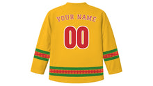 Load image into Gallery viewer, Sinhala and Tamil New Year Original Hockey Jersey in Turmeric Yellow, back view with your name and number