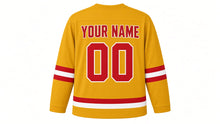 Load image into Gallery viewer, Sinterklaas Original Hockey Jersey in Gold, back view with your name and number