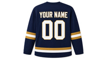 Load image into Gallery viewer, Sinterklaas Original Hockey Jersey in Navy, back view with your name and number