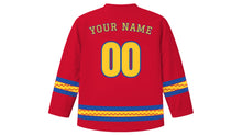Load image into Gallery viewer, Sinulog Original Hockey Jersey in Festival Red, back view with your name and number