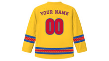 Load image into Gallery viewer, Sinulog Original Hockey Jersey in Sun Yellow, back view with your name and number
