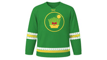 Load image into Gallery viewer, Sizdah Bedar Original Hockey Jersey in Green, front view – custom name and number