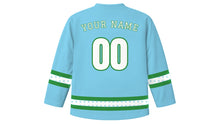 Load image into Gallery viewer, Sizdah Bedar Original Hockey Jersey in Sky Blue, back view with your name and number