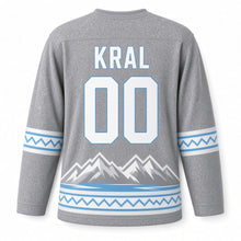 Load image into Gallery viewer, Slovakia Tatra Peaks Original Hockey Jersey in Granite Gray, back view with your name and number