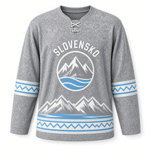 Load image into Gallery viewer, Slovakia Tatra Peaks Original Hockey Jersey in Granite Gray, front view – custom name and number