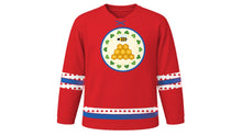 Load image into Gallery viewer, Slovenian Statehood Day Original Hockey Jersey in Red, front view – custom name and number