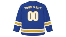 Load image into Gallery viewer, Sofia Original Hockey Jersey in Royal Blue, back view with your name and number