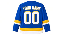 Load image into Gallery viewer, Songkran Original Hockey Jersey in Blue, back view with your name and number