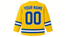 Load image into Gallery viewer, Songkran Original Hockey Jersey in Yellow, back view with your name and number