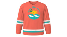 Load image into Gallery viewer, Spring Break Original Hockey Jersey in Coral, front view – custom name and number