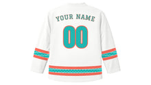 Load image into Gallery viewer, Spring Break Original Hockey Jersey in White, back view with your name and number
