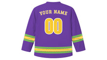 Load image into Gallery viewer, Spring Equinox Original Hockey Jersey in Crocus Purple, back view with your name and number