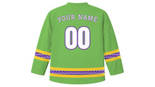 Load image into Gallery viewer, Spring Equinox Original Hockey Jersey in Spring Green, back view with your name and number