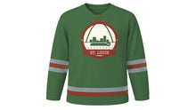 Load image into Gallery viewer, St. Louis Original Hockey Jersey in Forest Park Green, front view – custom name and number