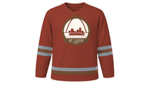 Load image into Gallery viewer, St. Louis Original Hockey Jersey in Soulard Brick, front view – custom name and number