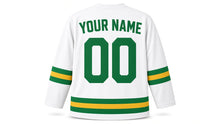 Load image into Gallery viewer, St. Patrick's Day Original Hockey Jersey in White, back view with your name and number
