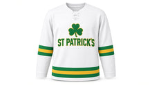 Load image into Gallery viewer, St. Patrick's Day Original Hockey Jersey in White, front view – custom name and number