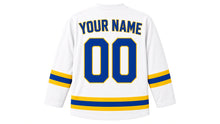 Load image into Gallery viewer, Stockholm Original Hockey Jersey in White, back view with your name and number