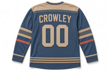 Load image into Gallery viewer, Fishing Nets and Buoys St. Patrick's Day Hockey Jersey in Nets Sea Slate, back view with your name and number