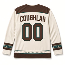 Load image into Gallery viewer, Irish Fiddle St. Patrick's Day Hockey Jersey in Fiddle Cream, back view with your name and number