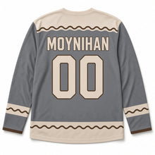 Load image into Gallery viewer, Riverbank Otter St. Patrick's Day Hockey Jersey in Otter Slate Grey, back view with your name and number