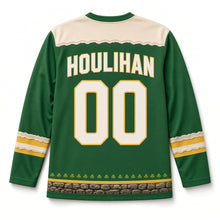 Load image into Gallery viewer, Spring Lambs St. Patrick's Day Hockey Jersey in Lambs Meadow Green, back view with your name and number