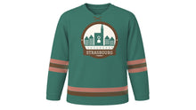 Load image into Gallery viewer, Strasbourg Original Hockey Jersey in Ill River Teal, front view – custom name and number