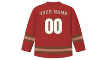 Load image into Gallery viewer, Strasbourg Original Hockey Jersey in Market Red, back view with your name and number
